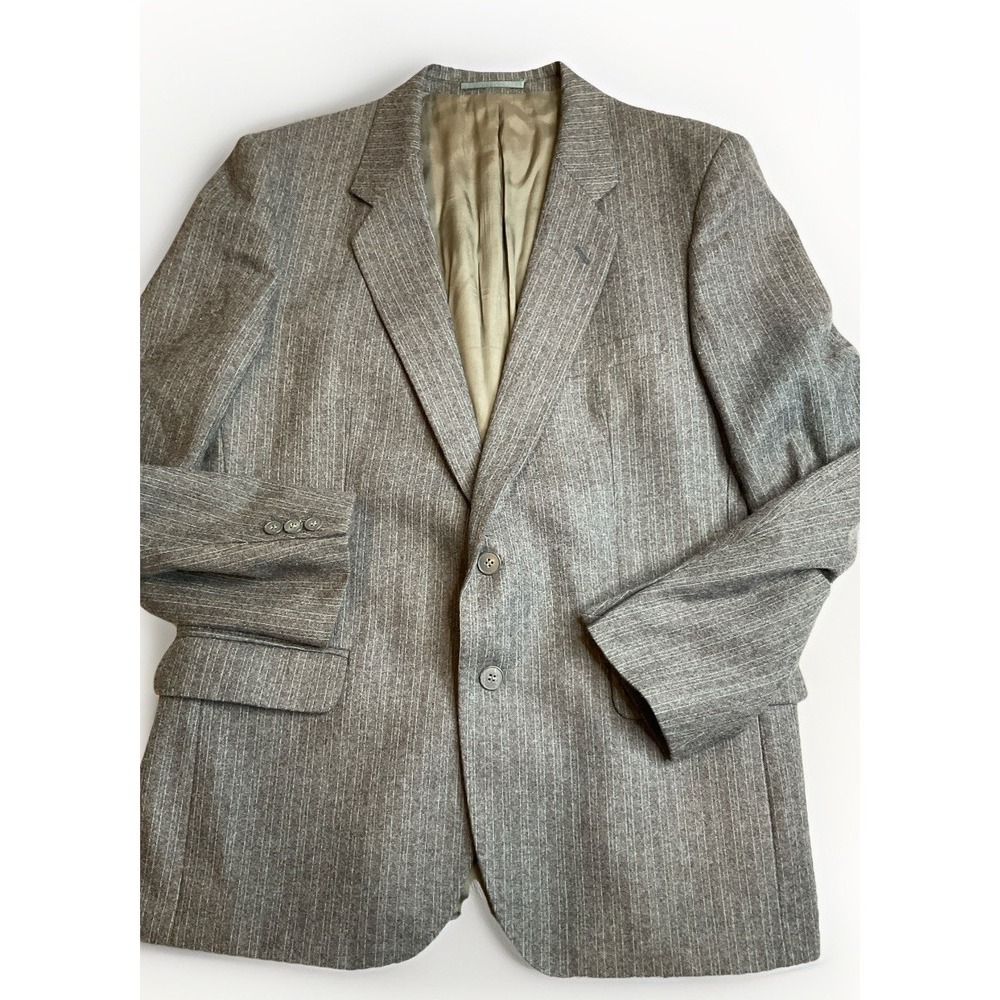 Selfridges Blazer‎ Hugo James Size 44 S Gray Pinstriped Wool Made In England